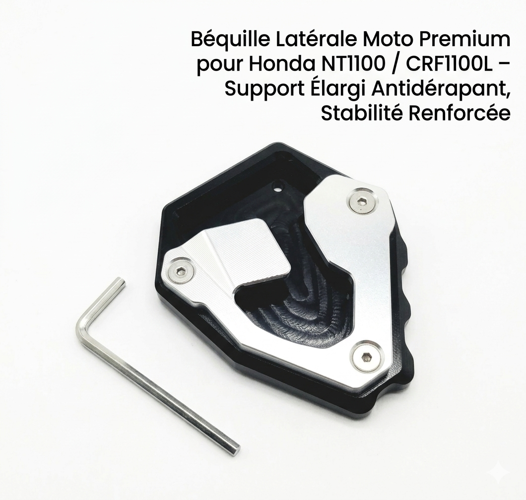 Béquille Latérale Moto Premium pour Honda NT1100 / CRF1100L – Support Élargi Antidérapant, Stabilité Renforcée