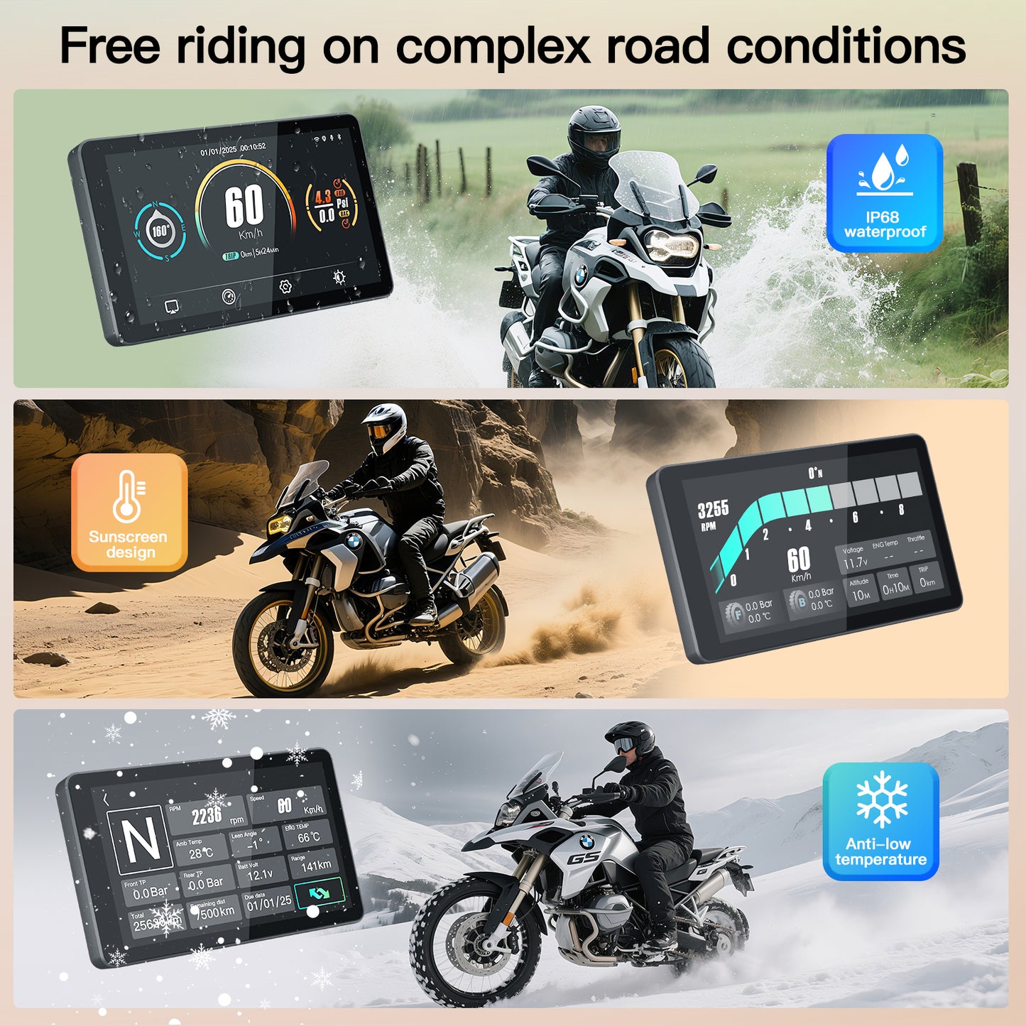 Écran de Navigation Moto 6" sans Fil avec CarPlay & Android Auto – Compatible BMW GS