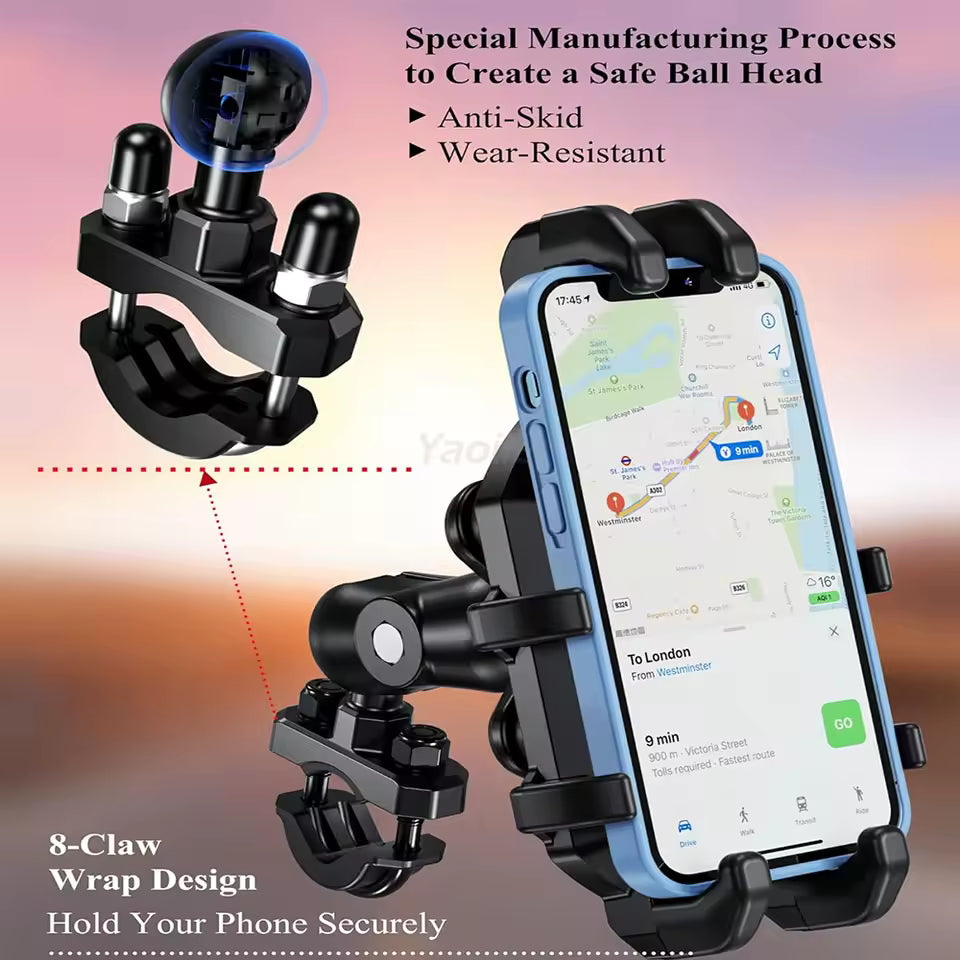 Support de téléphone pour moto Kewig personnalisé, résistant aux UV, étanche, antichoc, extensible, avec pare-soleil pour la conduite