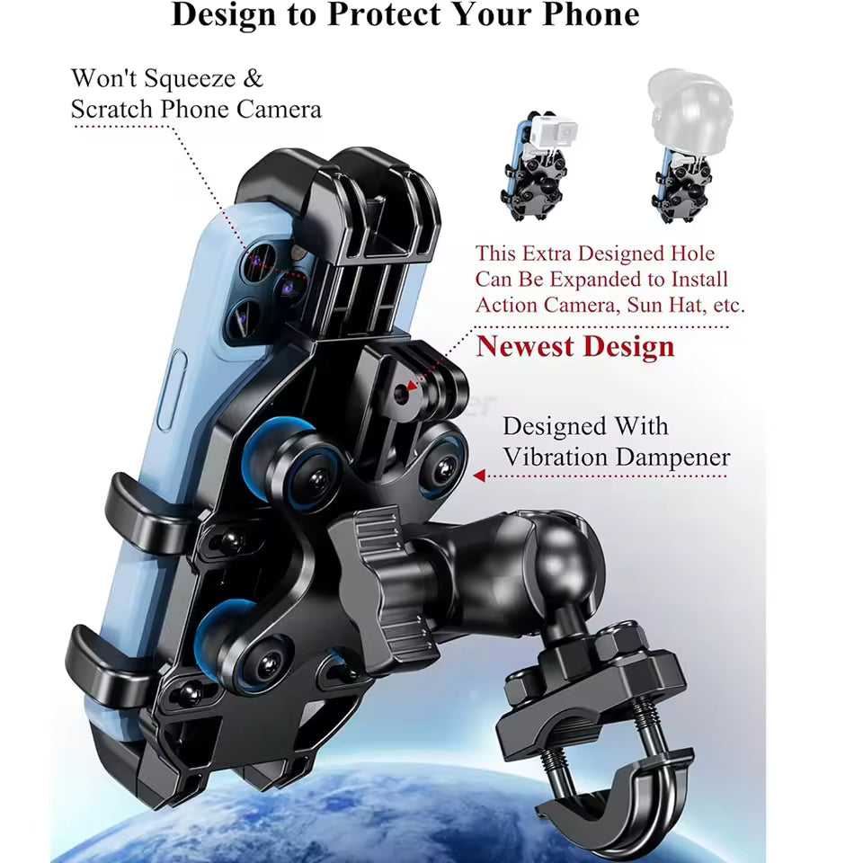 Support de téléphone pour moto Kewig personnalisé, résistant aux UV, étanche, antichoc, extensible, avec pare-soleil pour la conduite
