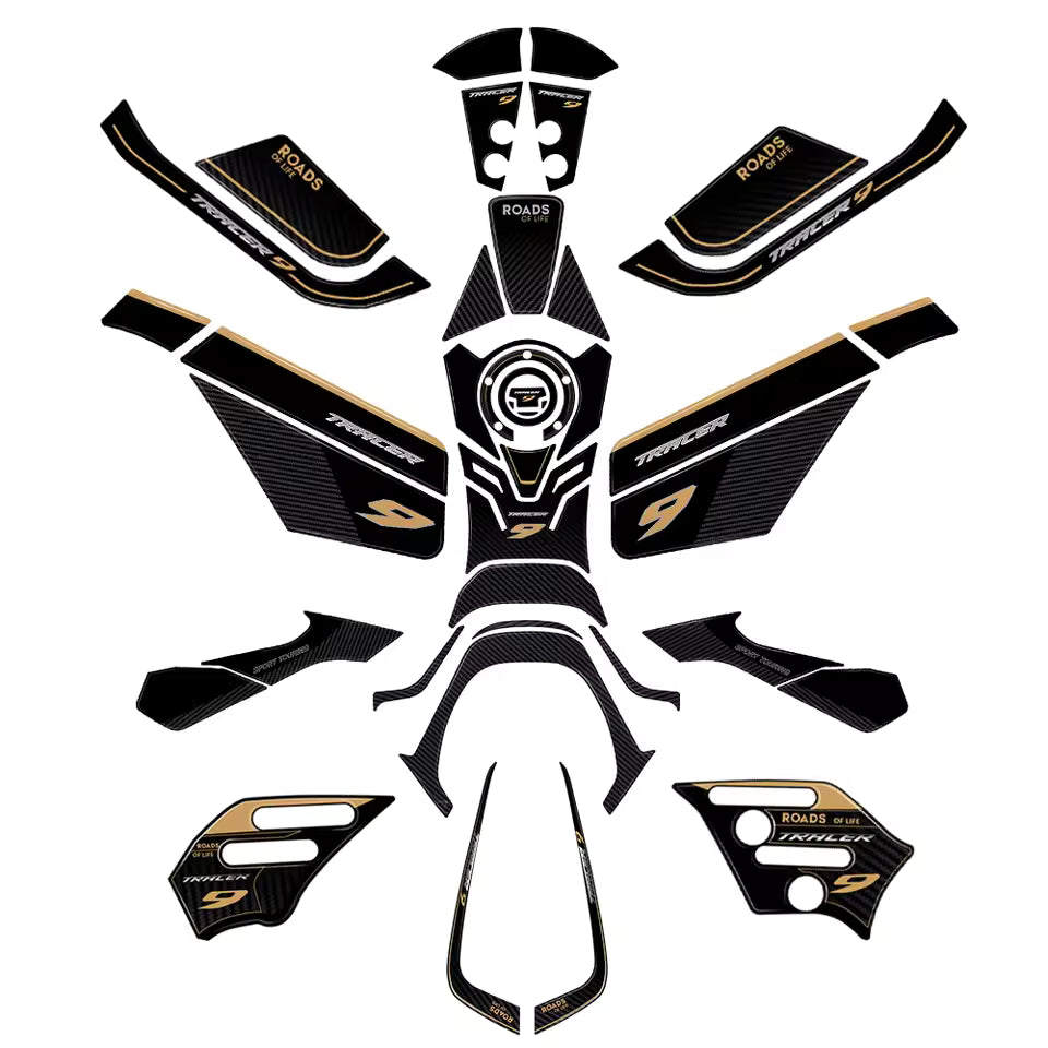 Kit de protection de réservoir 3D en résine époxy pour Yamaha Tracer 9 / 9GT (2021–2023)