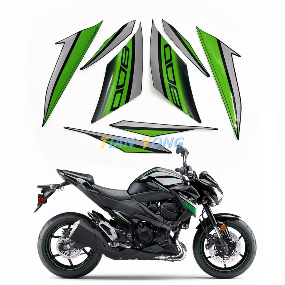 Kit complet d'autocollants décoratifs pour moto Kawasaki Z800, autocollants appliqués, protecteur de haute qualité, 2013, 2014, 2015, 2016, 2017