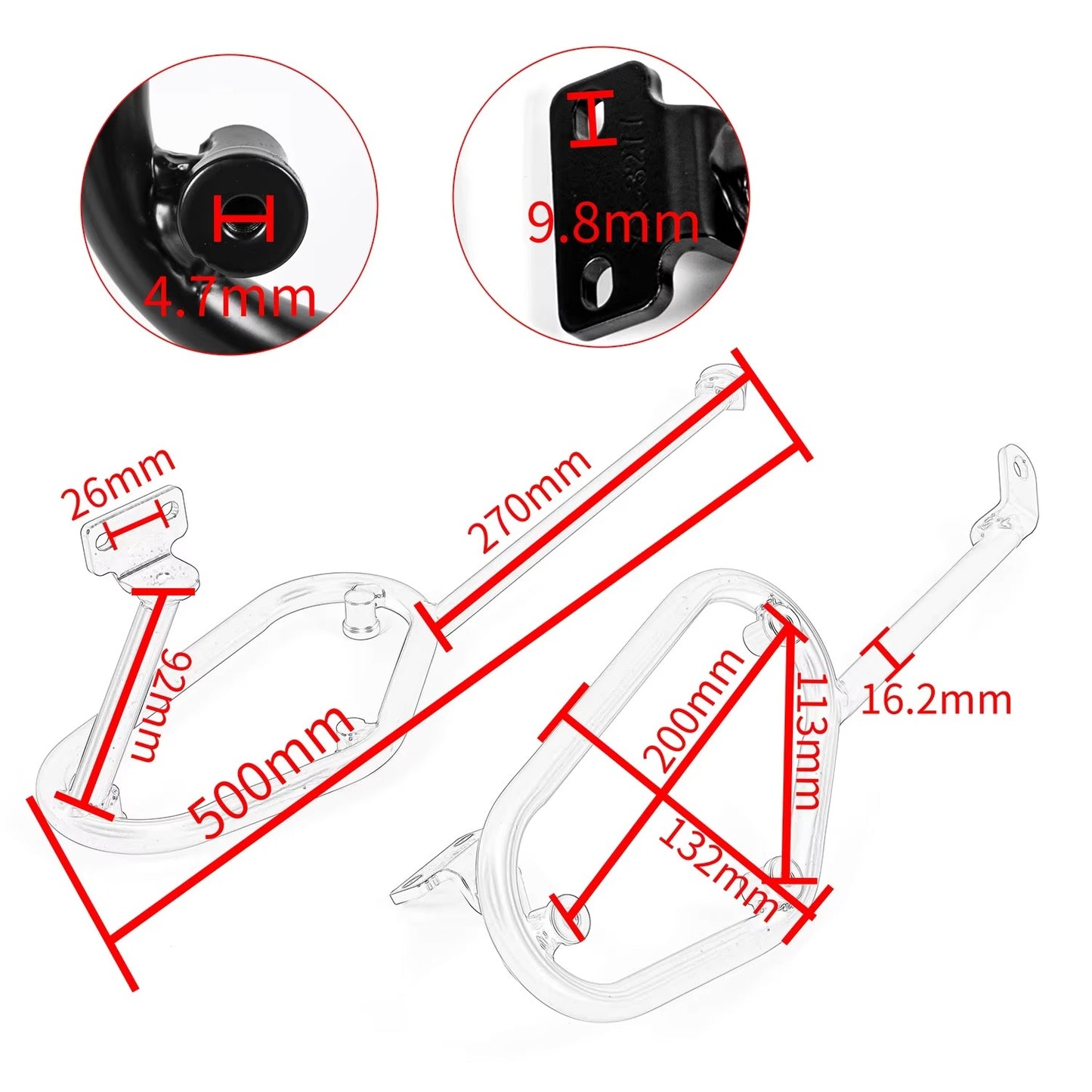 support latéral MT07 (2014-2023)