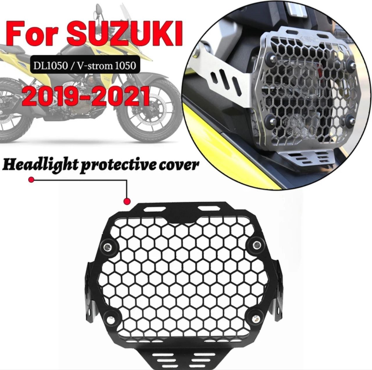 Grille de Protection de Phare Moto pour Suzuki V-Strom 1050 / 1050XT (2020–2022)