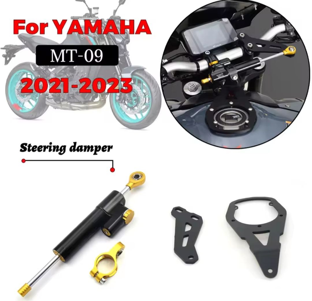 MTKRACING pour YAMAHA MT-09  2014-2020-2021-2022-2023-2024 -  Kit de Support de montage d'amortisseur de direction de stabilisateur de moto