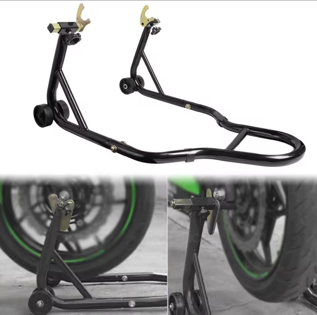 Béquille de moto avec support de roue arrière