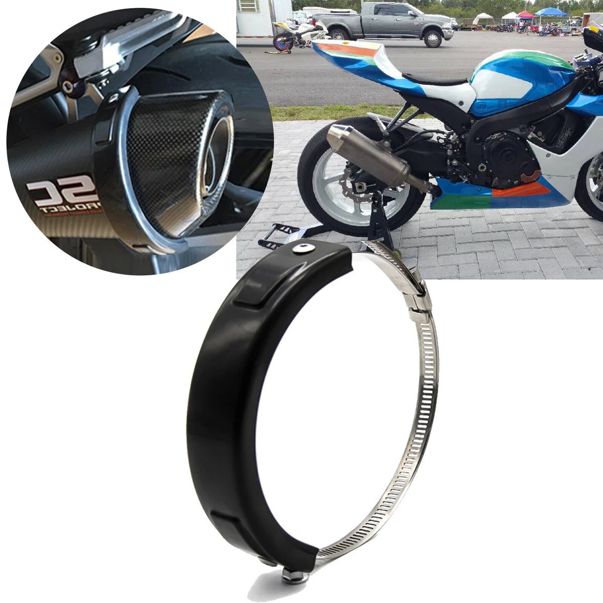Sliders de protection d’échappement universels pour moto – Crash pads ronds