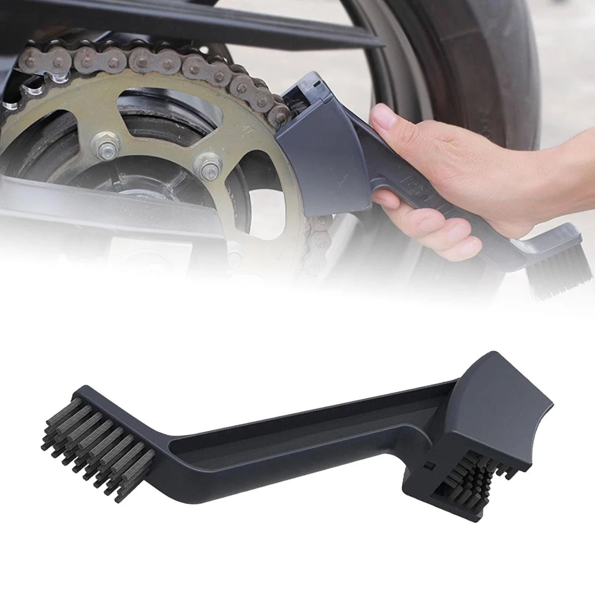 Brosse de nettoyage pour chaîne de moto – outil d’entretien et de dégraissage