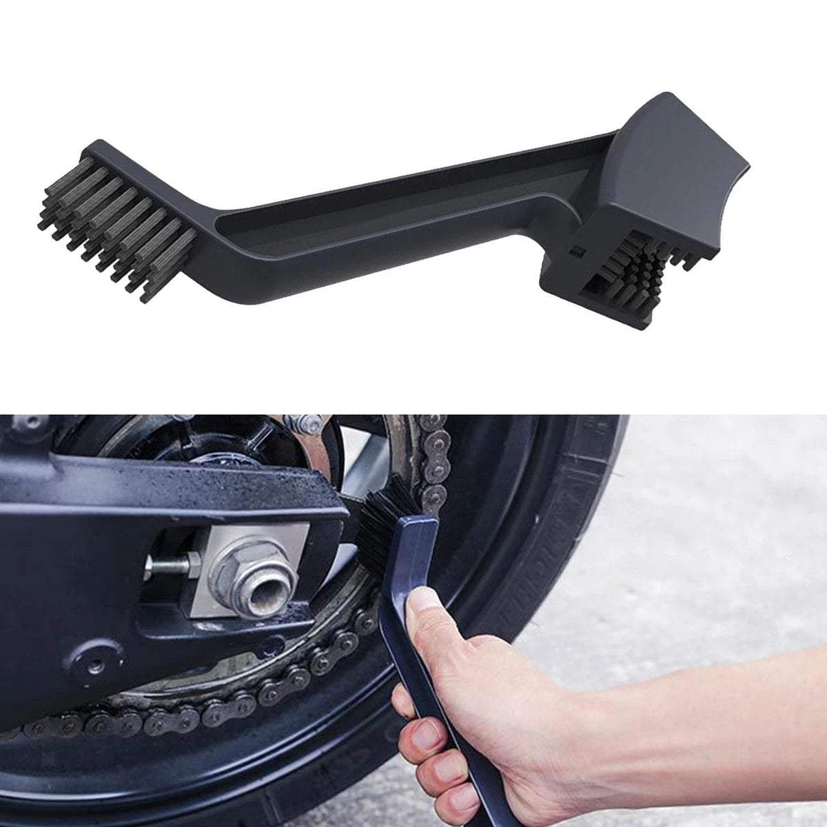 Brosse de nettoyage pour chaîne de moto – outil d’entretien et de dégraissage
